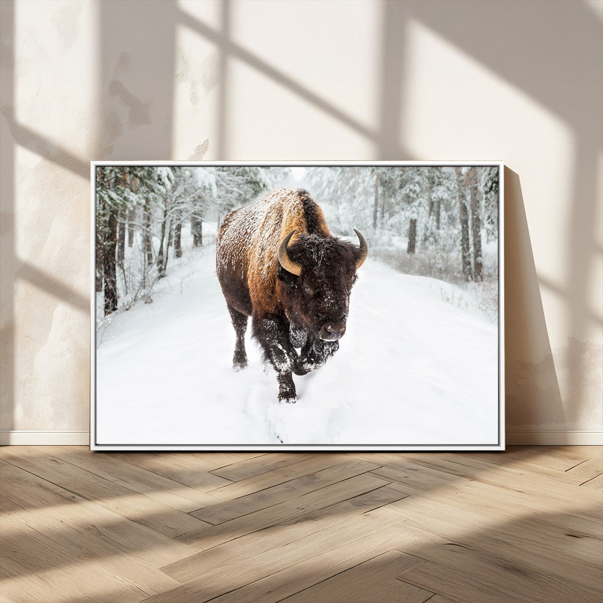 Bison Wall Art Canvas Print For Farmhouse, Animal Canvas