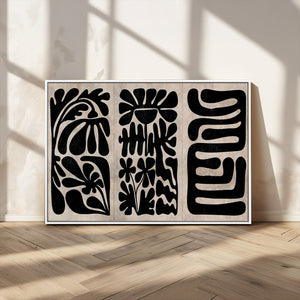 Canvas Print Wall Art Abstract Art Boho, Framed Boho Art