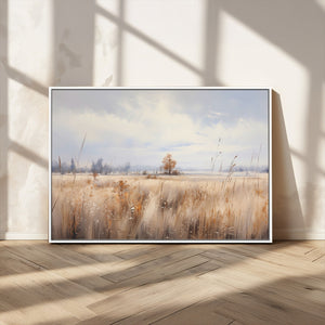 Golden Fields Wall Art Print Canvas – Serene Landscape of