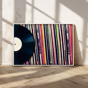 Vinyl Record and Album Collection Canvas Wall Art - Retro
