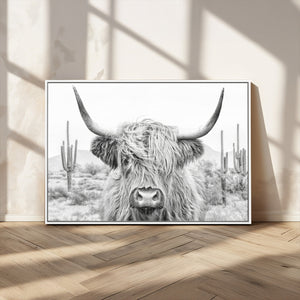 Rustic Charm | Cow Longhorn Black White Bighorn Wall Art