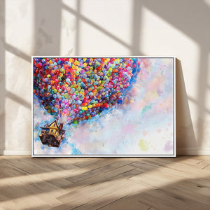Don't Look Up Movie Canvas Wall Art - Vibrant Floating House