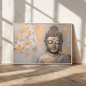 Abstract Buddha Statue Wall Art Canvas Print - Modern
