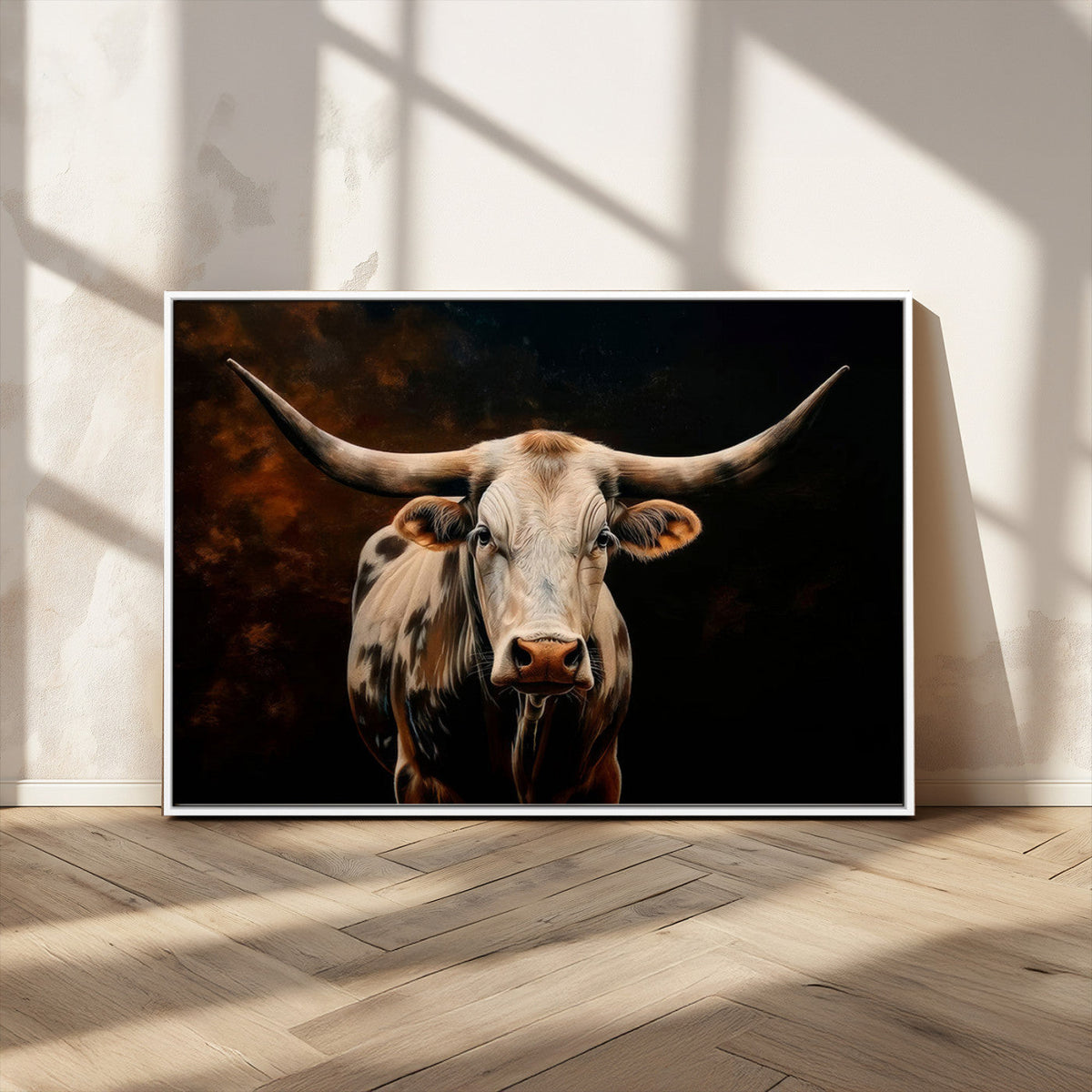 Texas Longhorn Wall Art | 3-Panel Large Texas Longhorn
