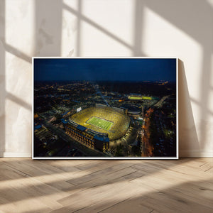 Michigan Stadium Night Game Wall Art – Sports Arena Aerial