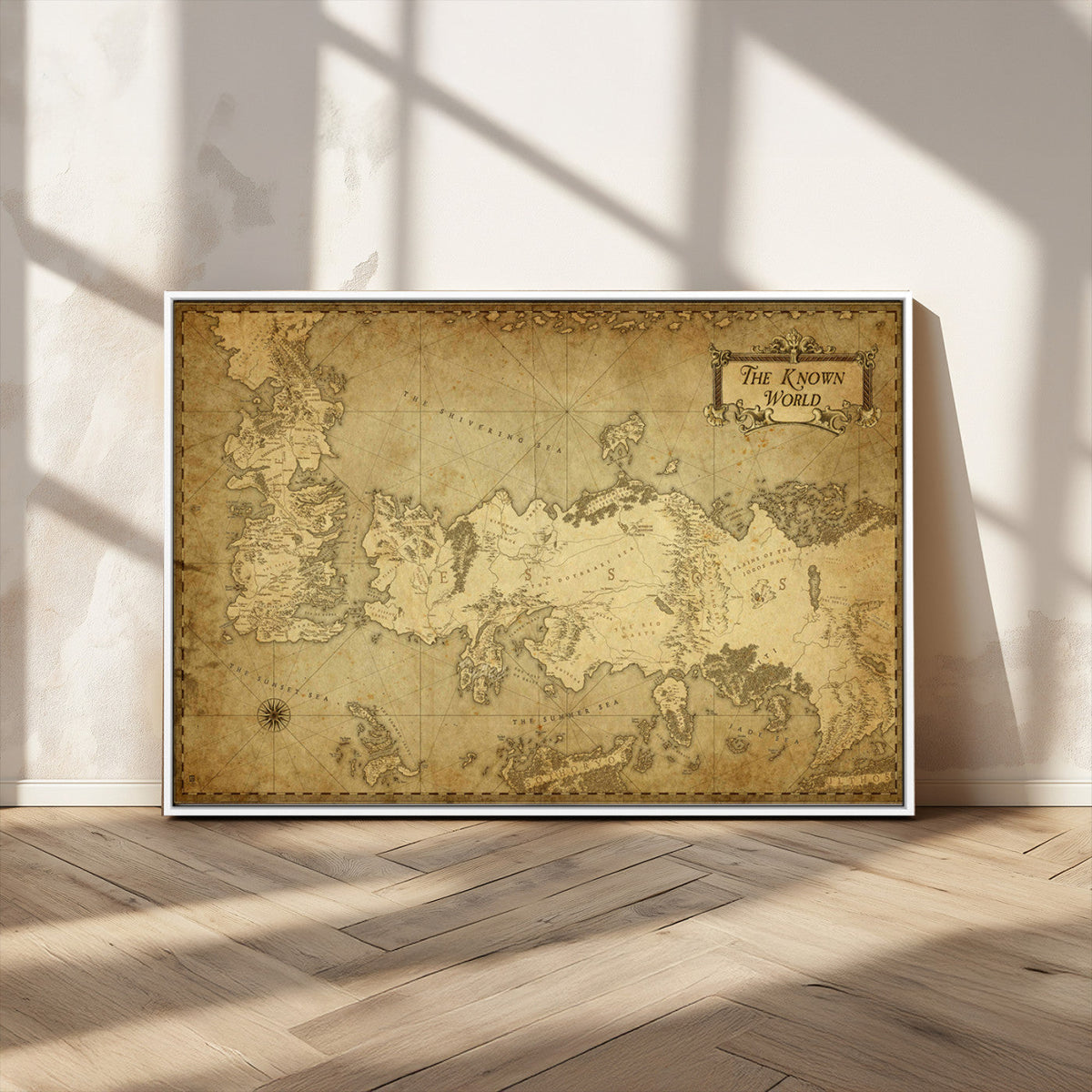 Vintage Game of Thrones Map Wall Art | Westeros and Essos