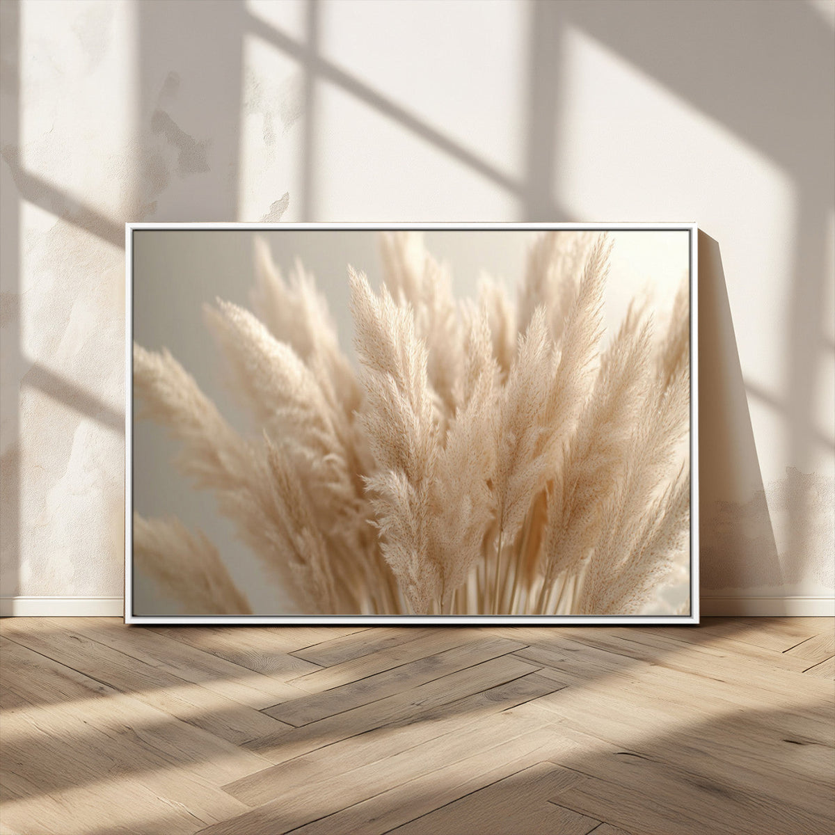 Pampas Grass Canvas Wall Art - Elegant Neutral Decor for
