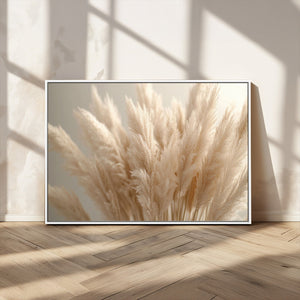 Pampas Grass Canvas Wall Art - Elegant Neutral Decor for
