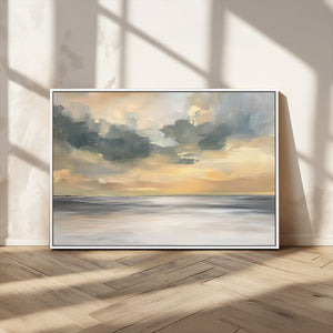 Modern Coastal Artwork with Vibrant Abstract Ocean Waves