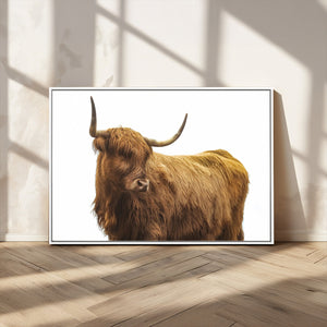 Highland Cow Wall Art Canvas Print – Framed Farmhouse Rustic