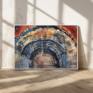 Tree Rings Wall Art Canvas Print – Framed Wood Art Picture