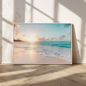 Beach Sunset Wall Art Canvas Print – Framed Ocean Waves
