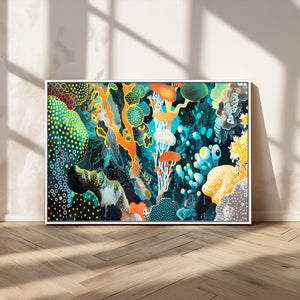 Vivid Underwater Coral Reef Wall Art Canvas Print,