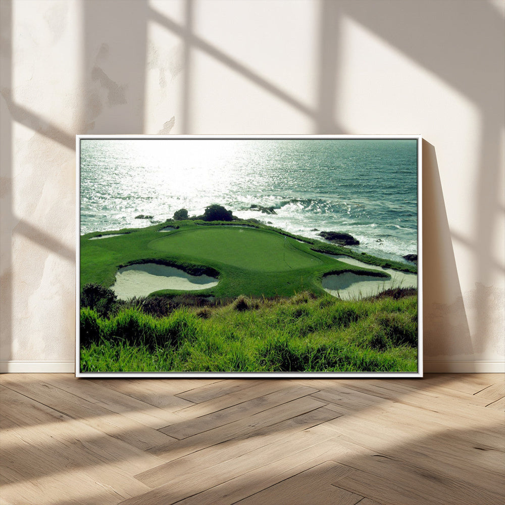 Coastal Golf Course Wall Art Canvas Print – Scenic Green