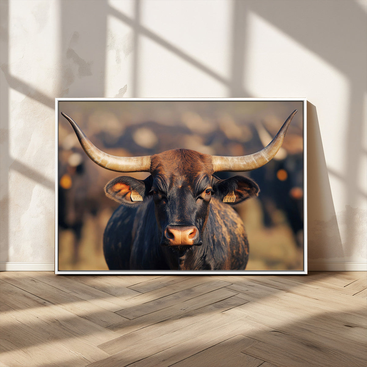 Majestic Texas Longhorn Bull Rustic Farm Animal Strong