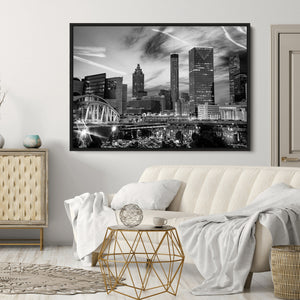 Black and White Atlanta Wall Art Canvas Print