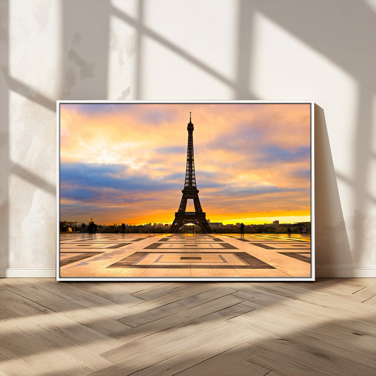 Paris Eiffel Tower Sunset Canvas Wall Art Print - Iconic