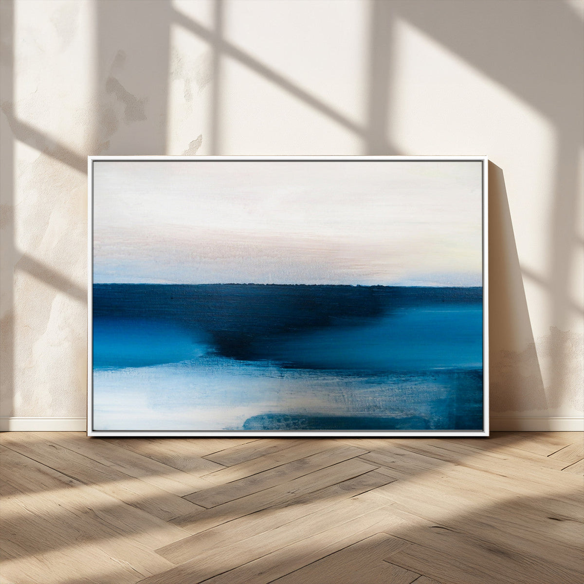 Dark Blue Abstract Wall Art Canvas Print