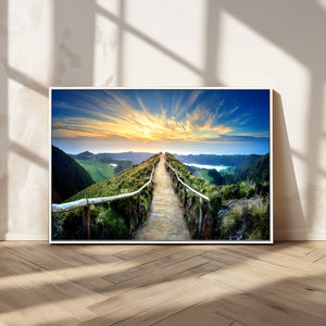 Mountain and Sunset Wall Art Canvas Print