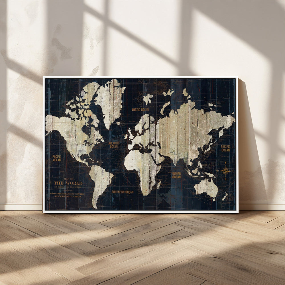 Antique Old World Map Wall Art Canvas Print