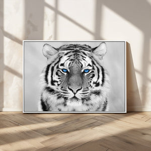 Black and White Tiger Wall Art Animal Canvas Print