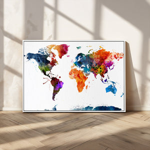 World Map Canvas Print – Detailed Map of the World Wall Art
