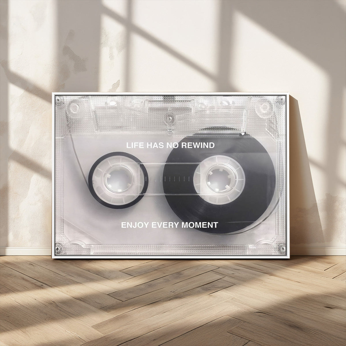 Vintage Cassette Tape Canvas Wall Art - Inspirational 'Life