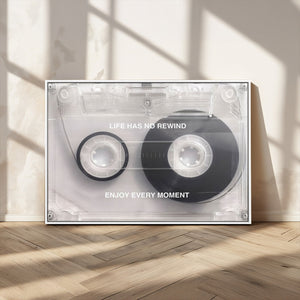 Vintage Cassette Tape Canvas Wall Art - Inspirational 'Life