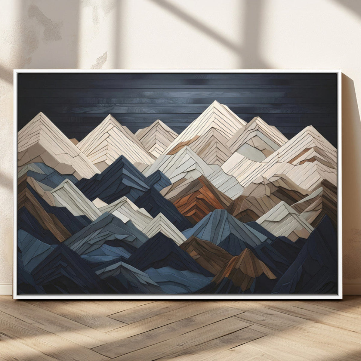 Mountain Wall Art – Modern Geometric Landscape Canvas Print,