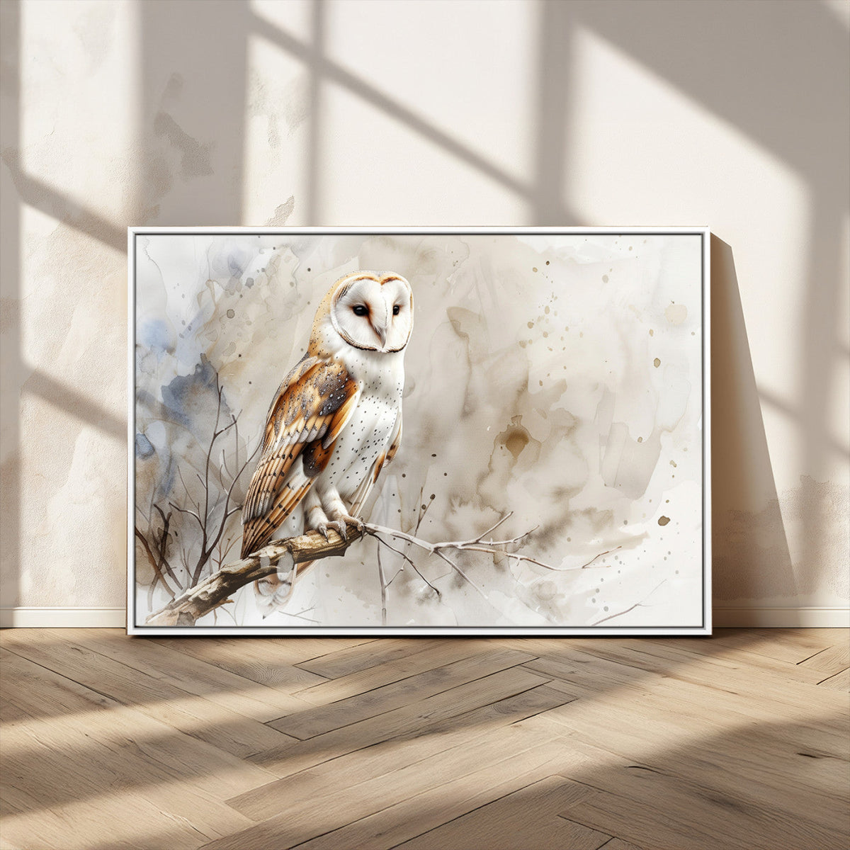Barn Owl Wall Art | Watercolor Canvas Print | Perfect for