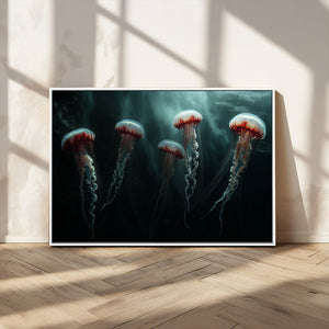Abstract Jellyfish Wall Art Canvas Print
