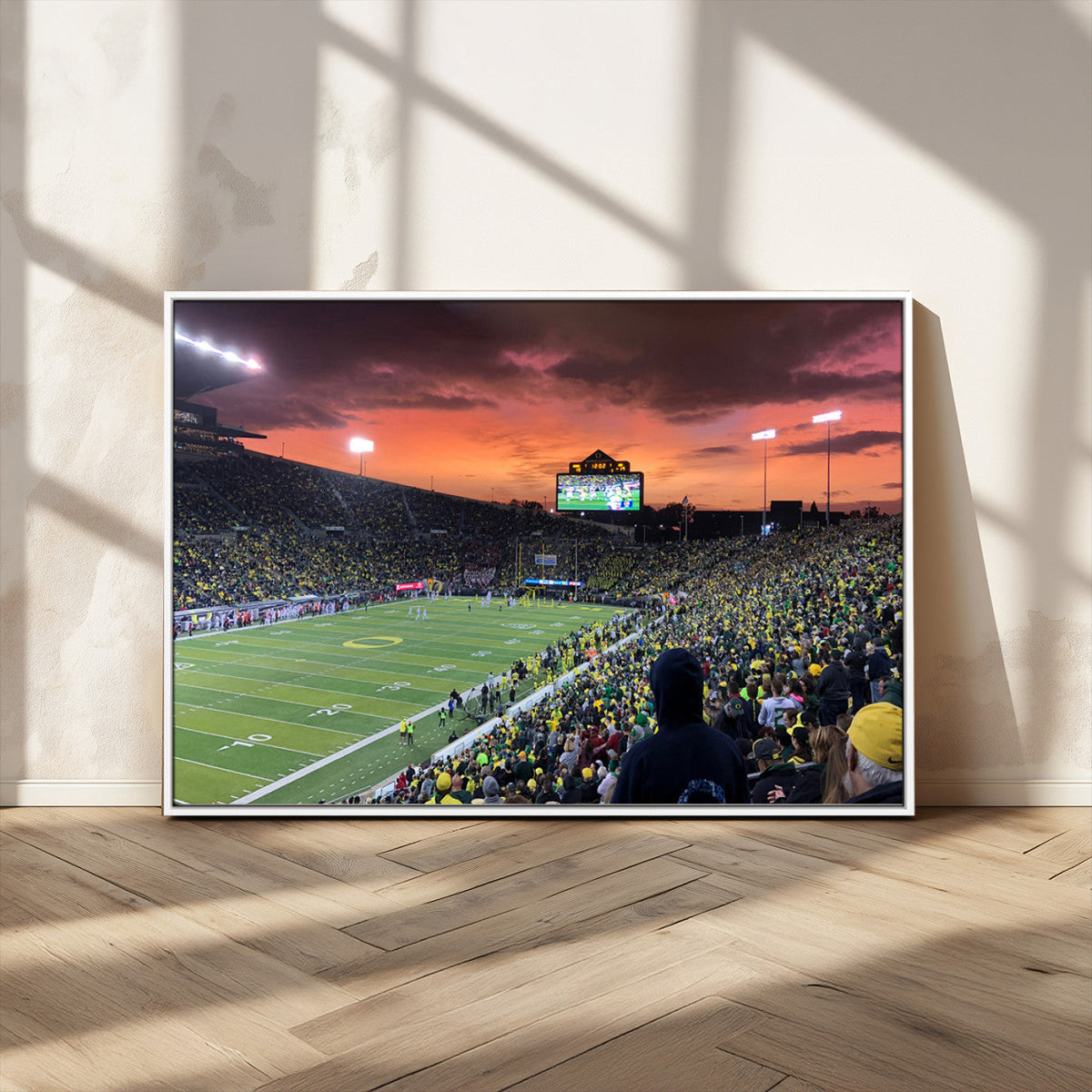 Eugene Autzen Stadium Canvas Wall Art Print – Sunset Over
