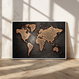 World Map Canvas Print – Framed Travel Map Wall Art for