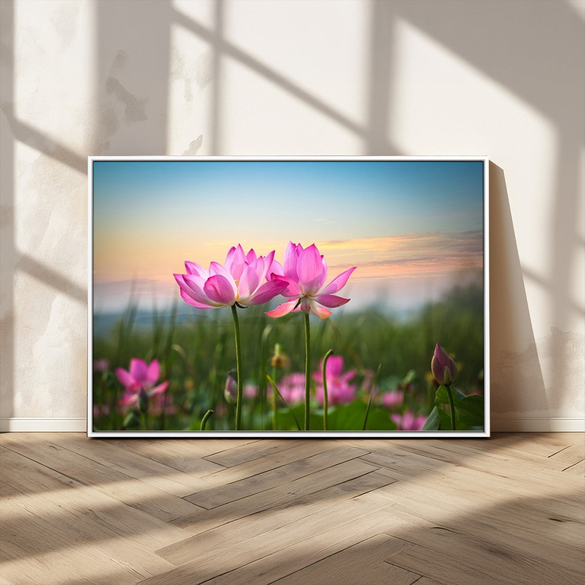 Pink Flower on the Mountain Canvas Print, Framed Pink Flower