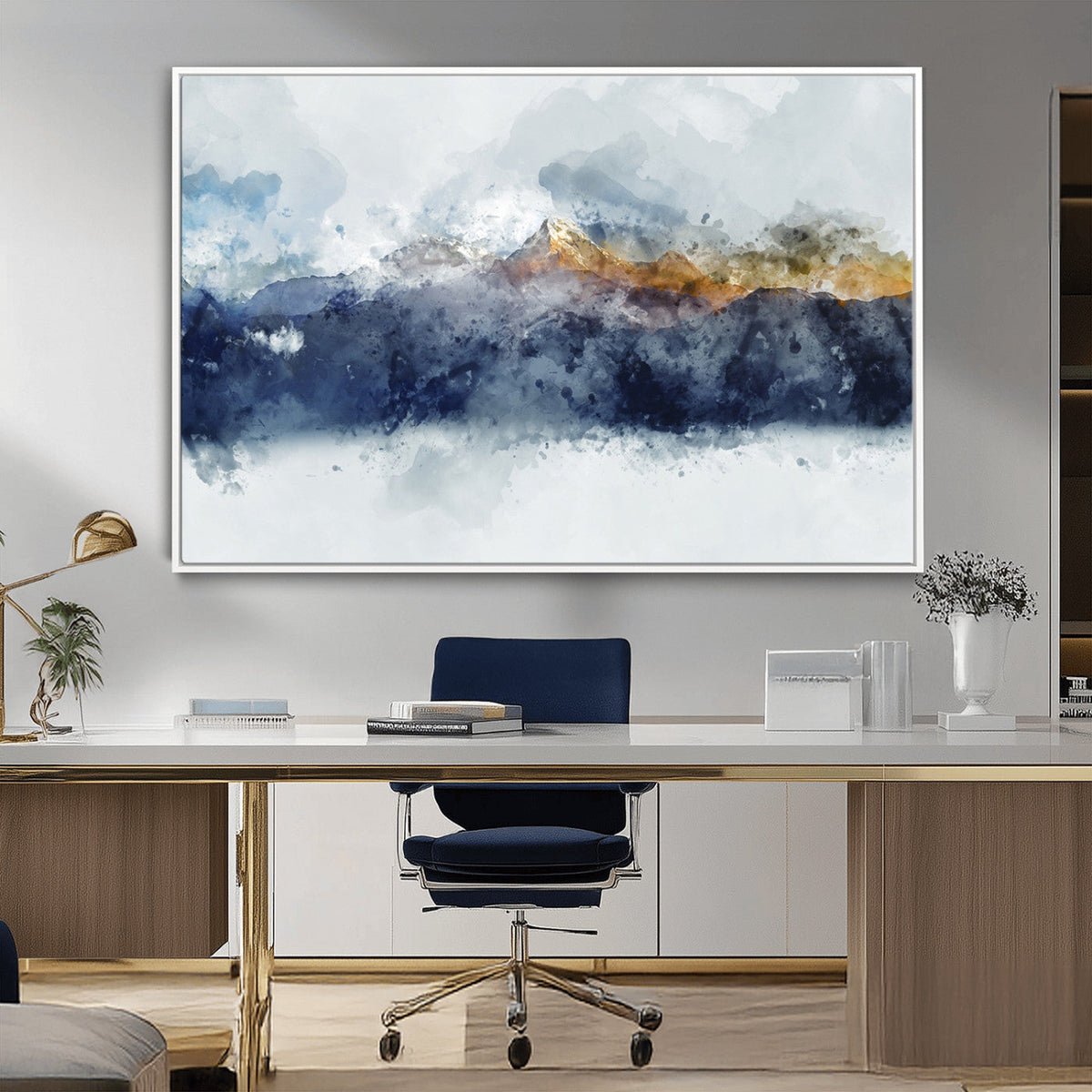 Abstract Mountain Range Art Canvas Print | 3 Panel