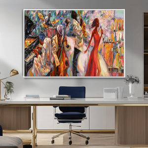 Abstract Afro American Jazz Canvas Wall Art | Music-Inspired