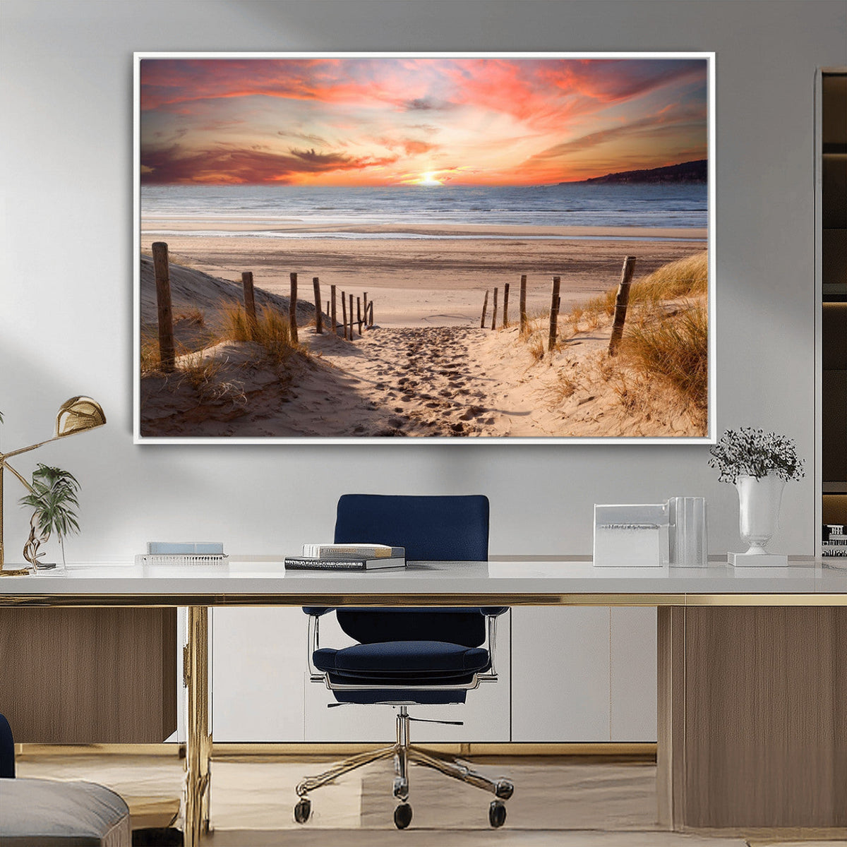 Sunset on the Sea Wall Art Canvas Print