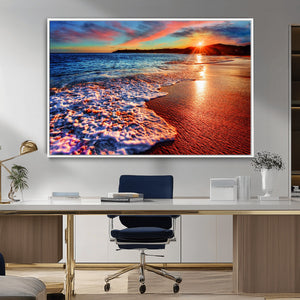 Colorful Coastal Sunset on the Beach Canvas Print, Ocean