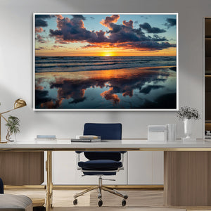 Beach Sunset Print - Stunning Ocean Canvas Artwork with