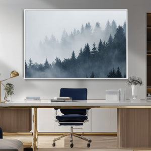 Foggy Pine Forest Wall Art Canvas Print