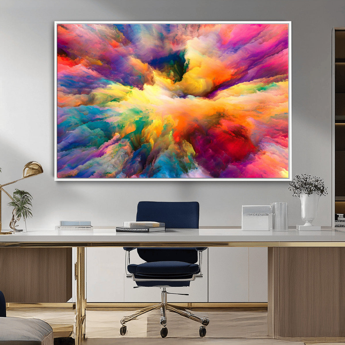 Blazing Vibrant Colors Cloud Wall Art Canvas Print