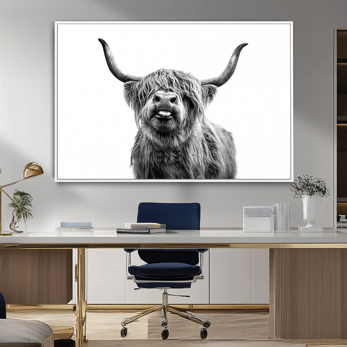 Fanny Scottish Highland Cow Cattle Art Print Farmhouse Wall