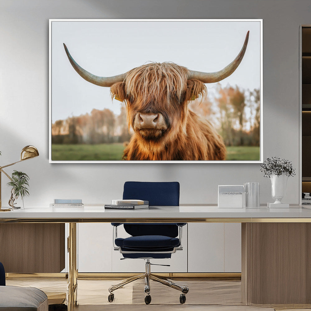 Highland Cow Animal Scottish Cattle Art Print Farmhouse Wall