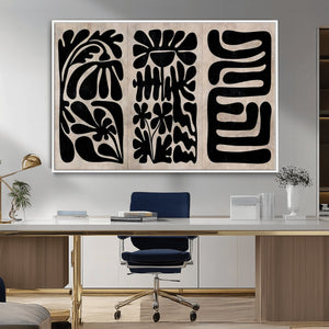 Canvas Print Wall Art Abstract Art Boho, Framed Boho Art