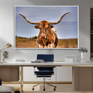 Texas Longhorn Wall Art Print, Framed Longhorn Cow Wall Art