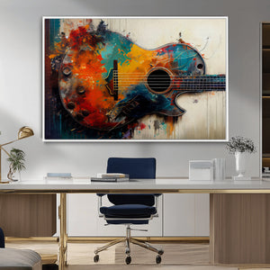 Abstract Guitar Wall Art Canvas | Vibrant Music-Inspired Art