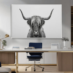 Farmhouse Longhorn Wall Art Canvas Print, Longhorn Texas