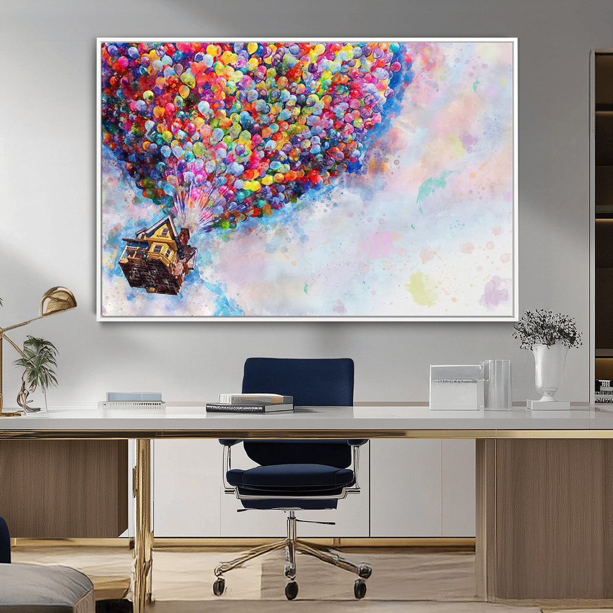 Don't Look Up Movie Canvas Wall Art - Vibrant Floating House