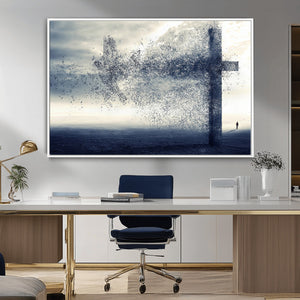 Jesus and the Fading Cross Wall Art Print – Symbol of Faith,