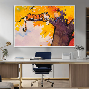 Calvin and Hobbes Tree Scene Canvas Print | 3 Panel Large